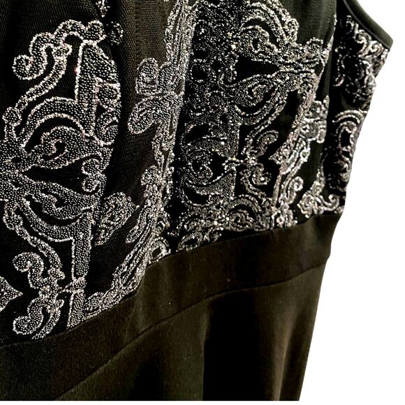 Speechless Women's Semi Formal Fit Flare Dress Sz 11 Black Embroidered Sparkle - Picture 7 of 14